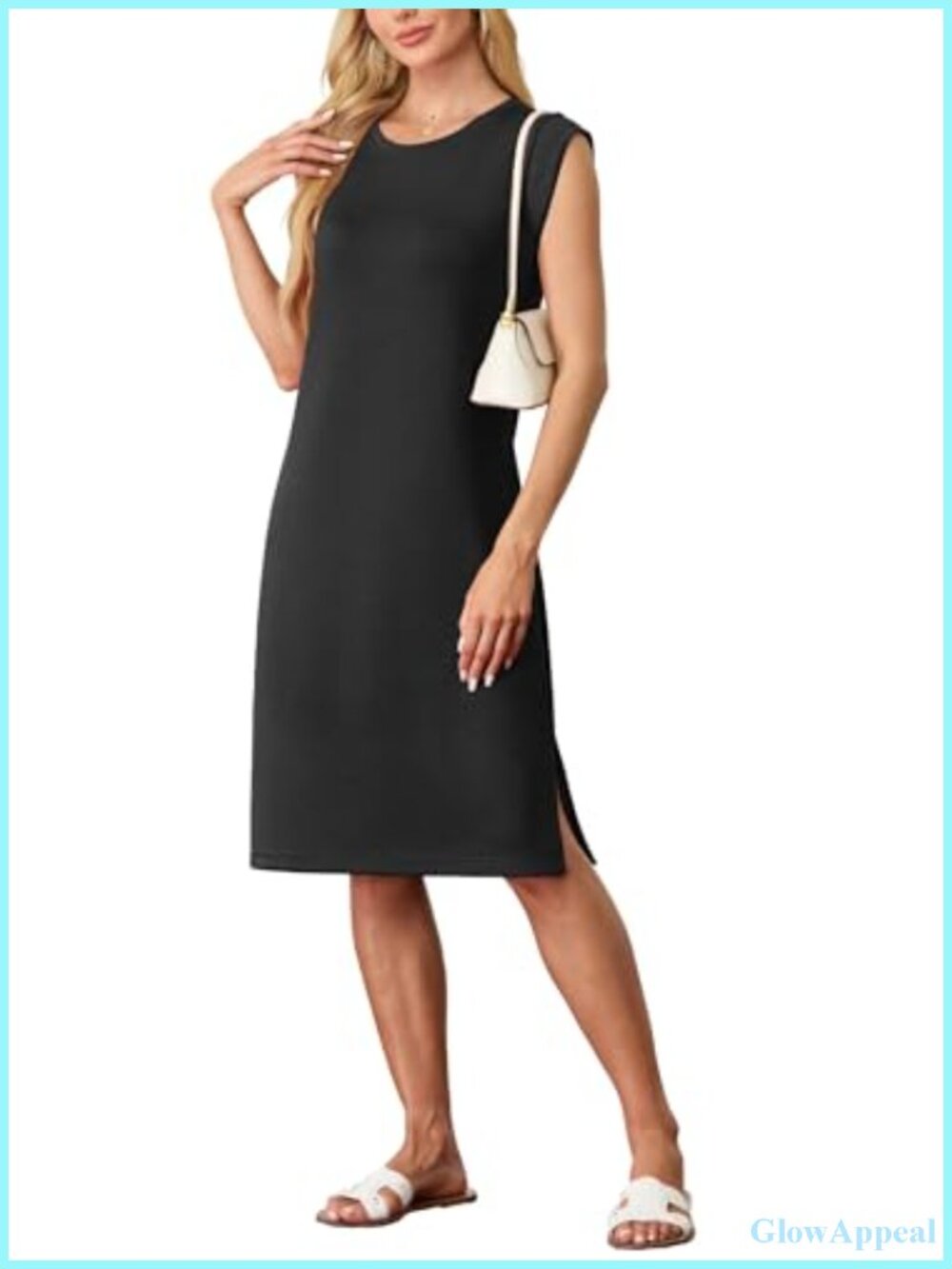 Womens Summer Midi Dress Cap Sleeve Pockets Wrinkle-Free